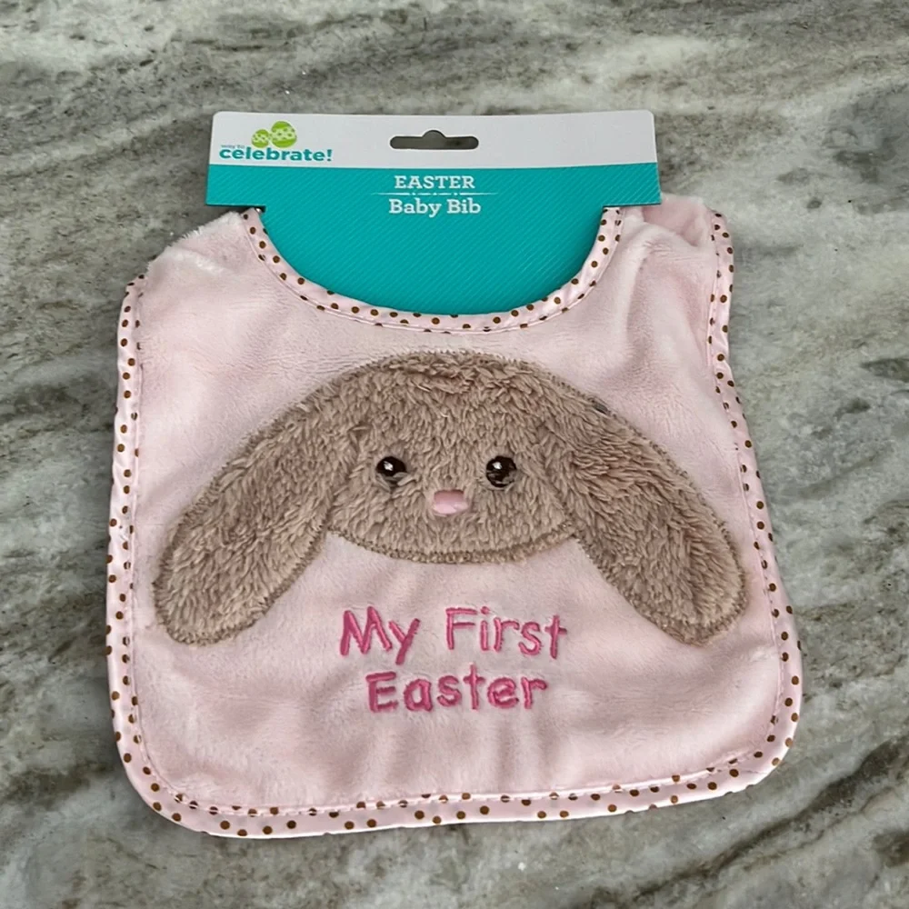 BABY GIRL EASTER BIB NWT